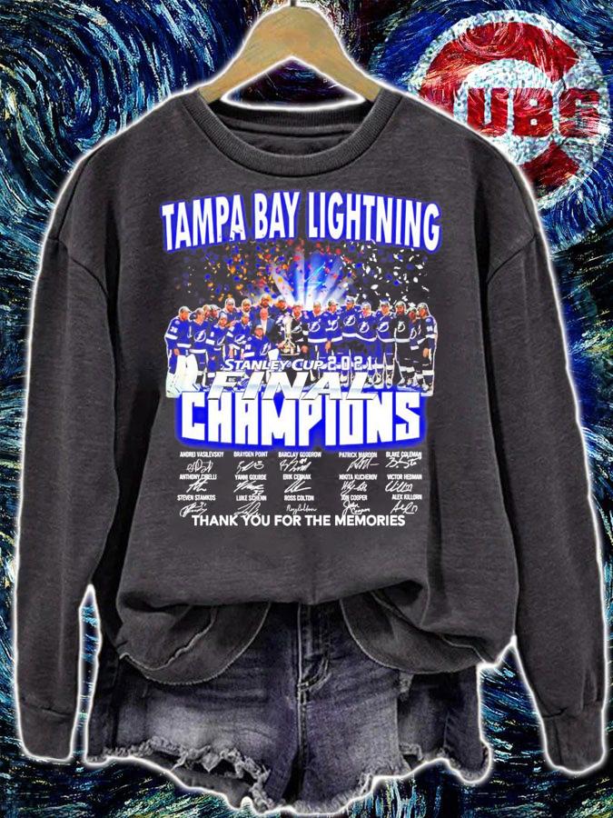 Tampa Bay Lightning Stanley cup 2021 Finals Champions signatures men's shirt sweatshirt