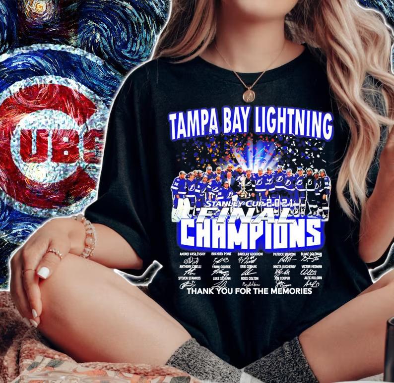 Tampa Bay Lightning Stanley cup 2021 Finals Champions signatures men's shirt woman shirt