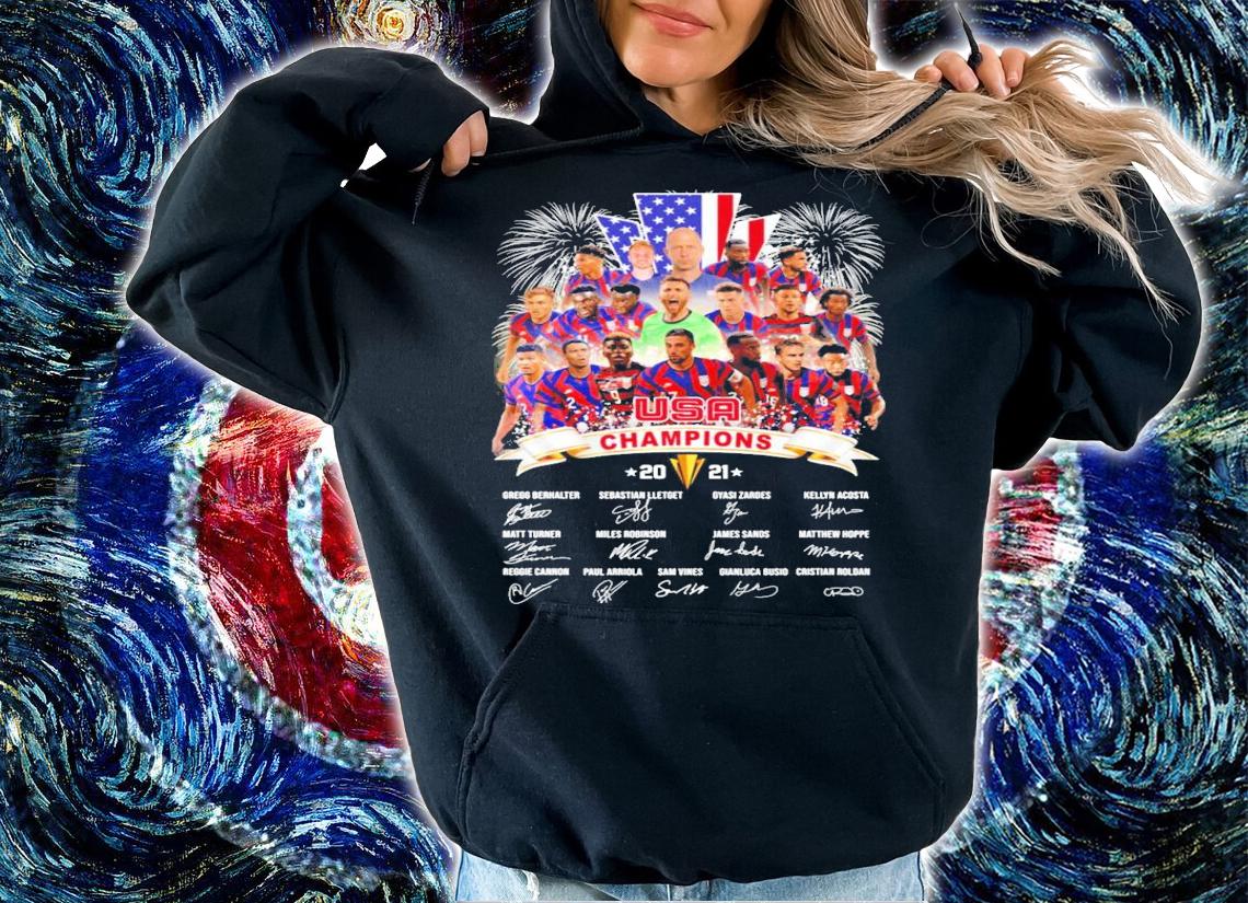 The USA Champions 2021 Concacaf Gold Cup all team shirt hoodie