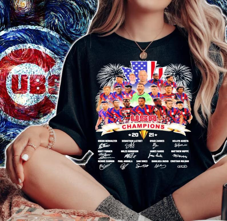 The USA Champions 2021 Concacaf Gold Cup all team shirt woman shirt