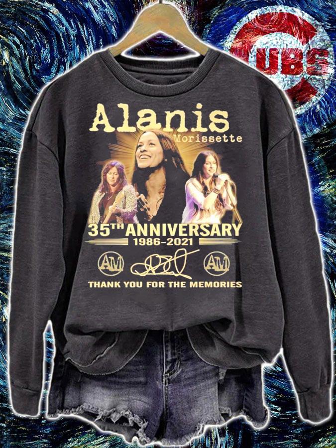 Alanis morissette 35th anniversary 1986-2021 signature shirt sweatshirt