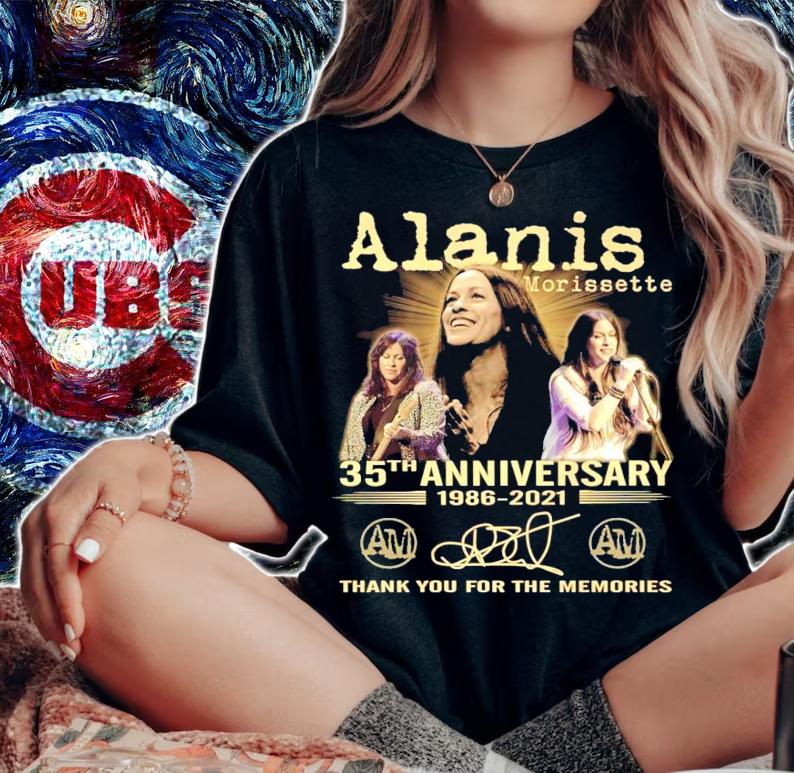 Alanis morissette 35th anniversary 1986-2021 signature shirt woman shirt