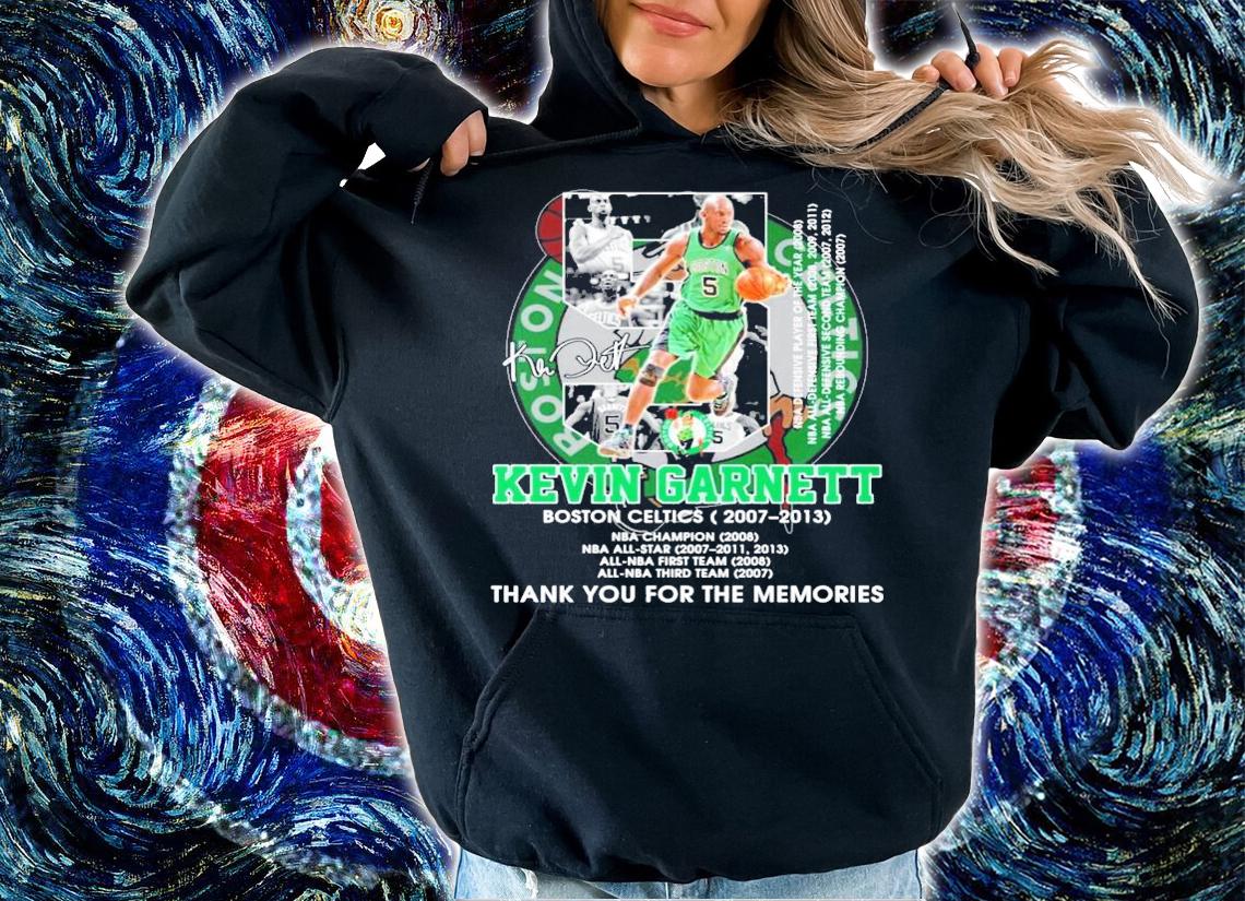 Kevin Garnett Boston Celtics 2007-2021 signature t-shirt hoodie