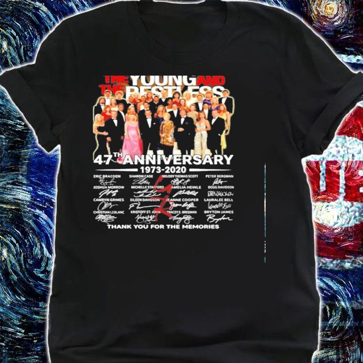 The young and the restless 47th anniversary 1973-2020 thank you for the memories shirt shirt