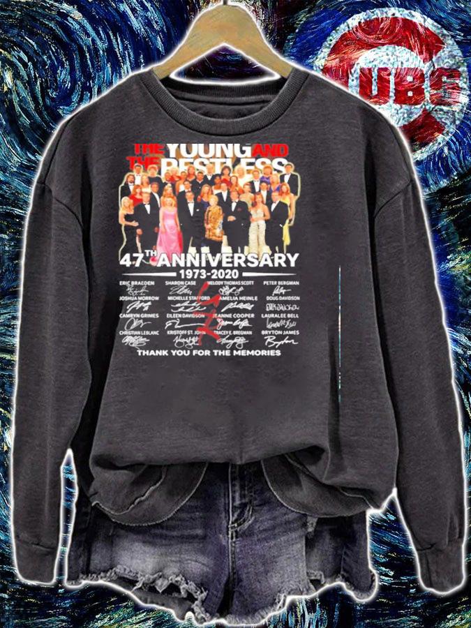 The young and the restless 47th anniversary 1973-2020 thank you for the memories shirt sweatshirt