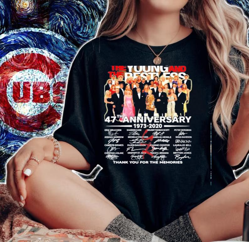The young and the restless 47th anniversary 1973-2020 thank you for the memories shirt woman shirt