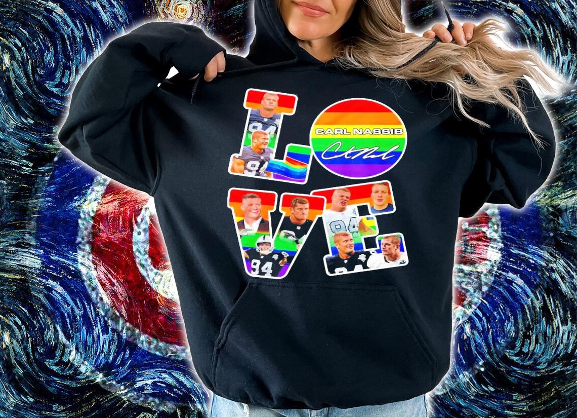 Carl Nassib Love LGBT signature t-shirt hoodie