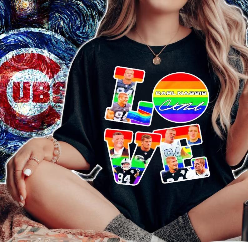 Carl Nassib Love LGBT signature t-shirt woman shirt