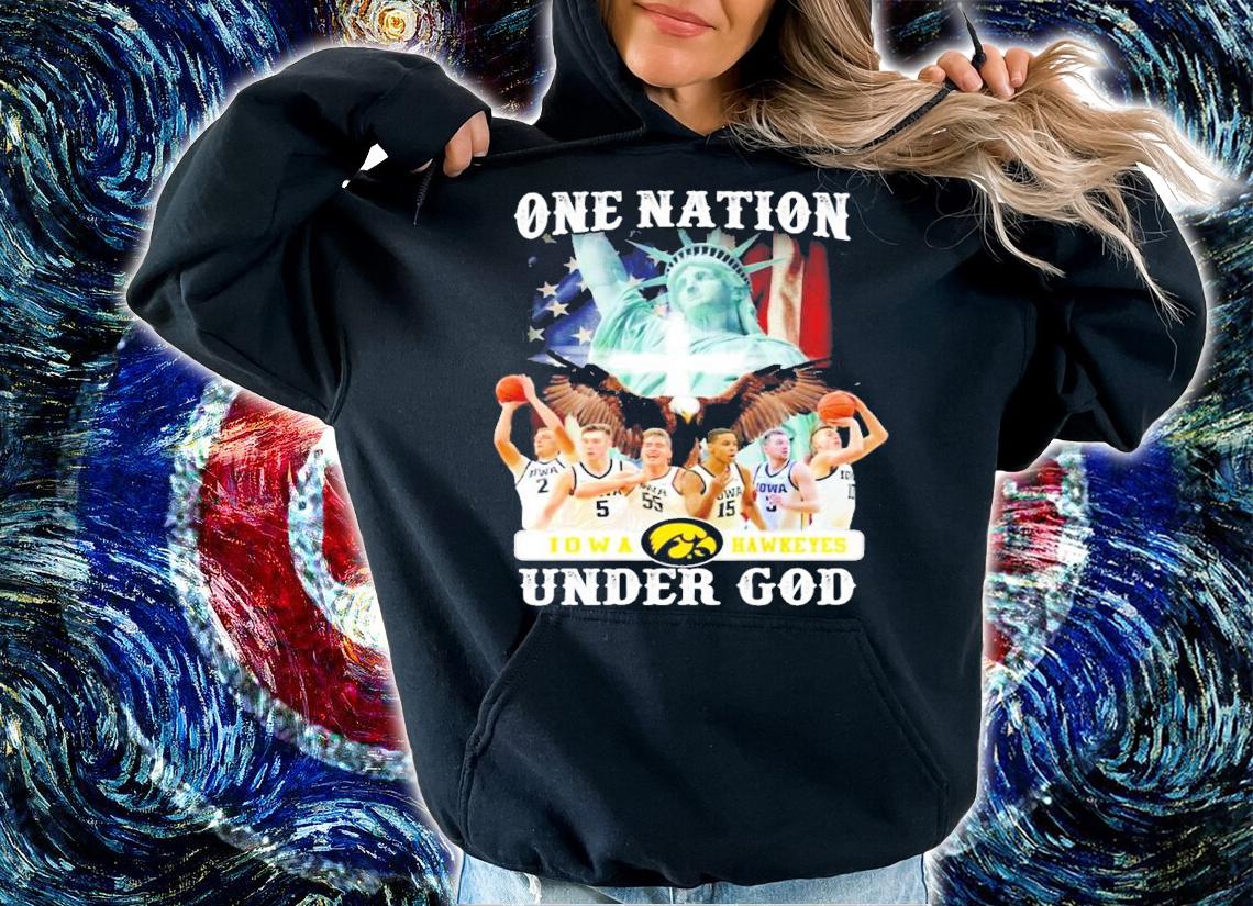 One nation Iowa Hawkeyes under god shirt hoodie