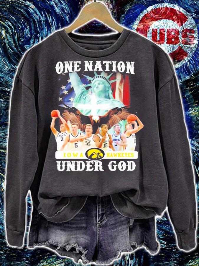One nation Iowa Hawkeyes under god shirt sweatshirt