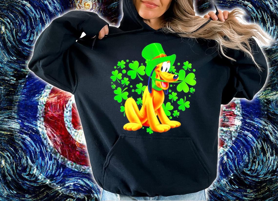 Pluto Dog heart St.Patrick's Day Leprechaun shirt hoodie