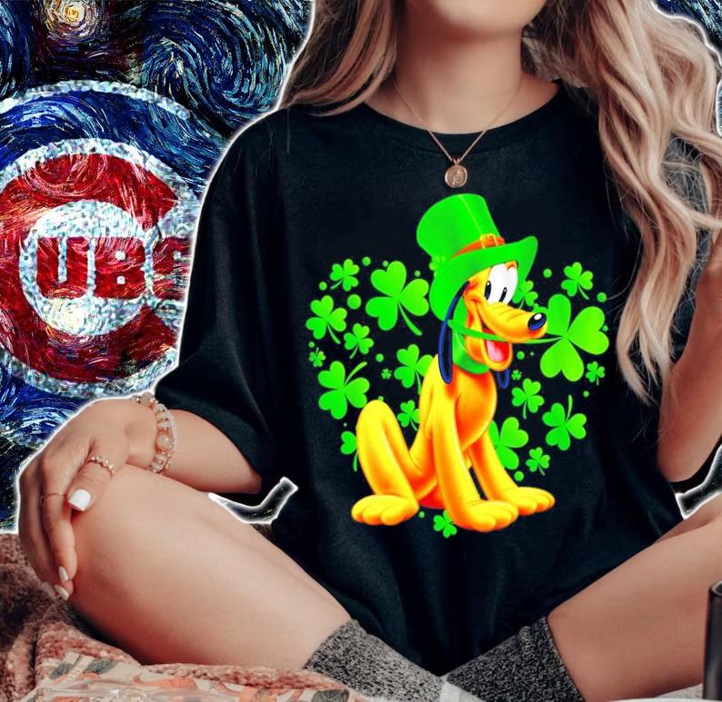 Pluto Dog heart St.Patrick's Day Leprechaun shirt woman shirt