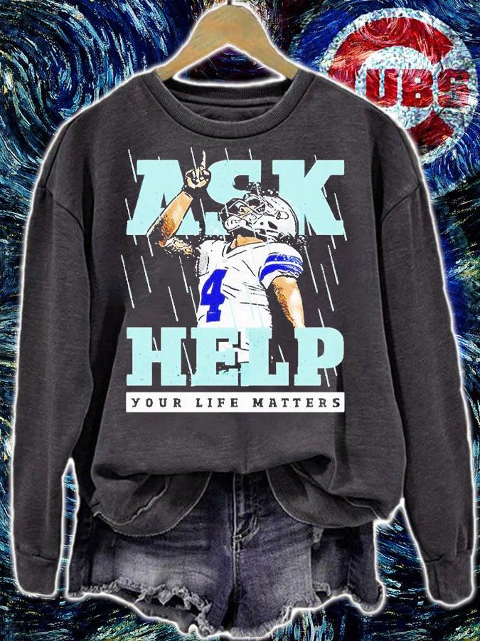 Dallas Cowboys Dak Prescott ask 4 help your life matters T-shirt