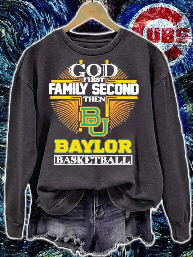 God first family second then Baylor Bears basketball shirt