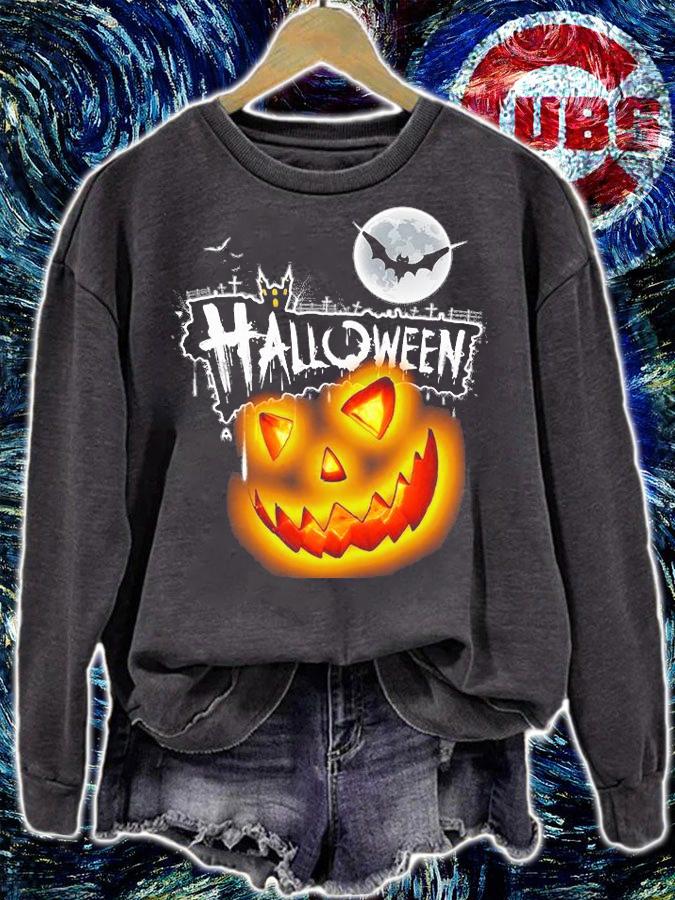 Pumpkin and Bat Halloween T-shirt