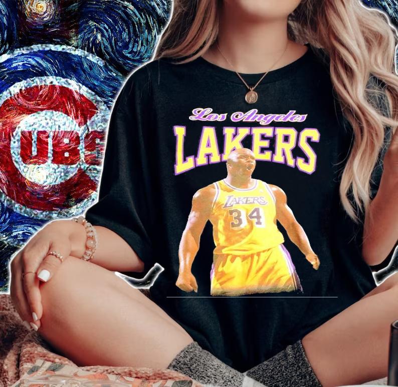 Shaquille ONeal Lakers basketball playoffs shirt