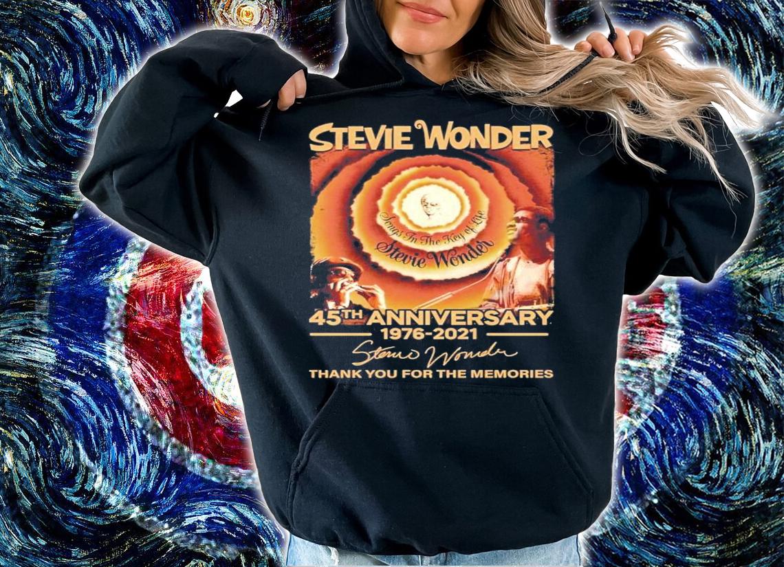 Stevie Wonder 45th anniversary 2976-2021 signature shirt hoodie