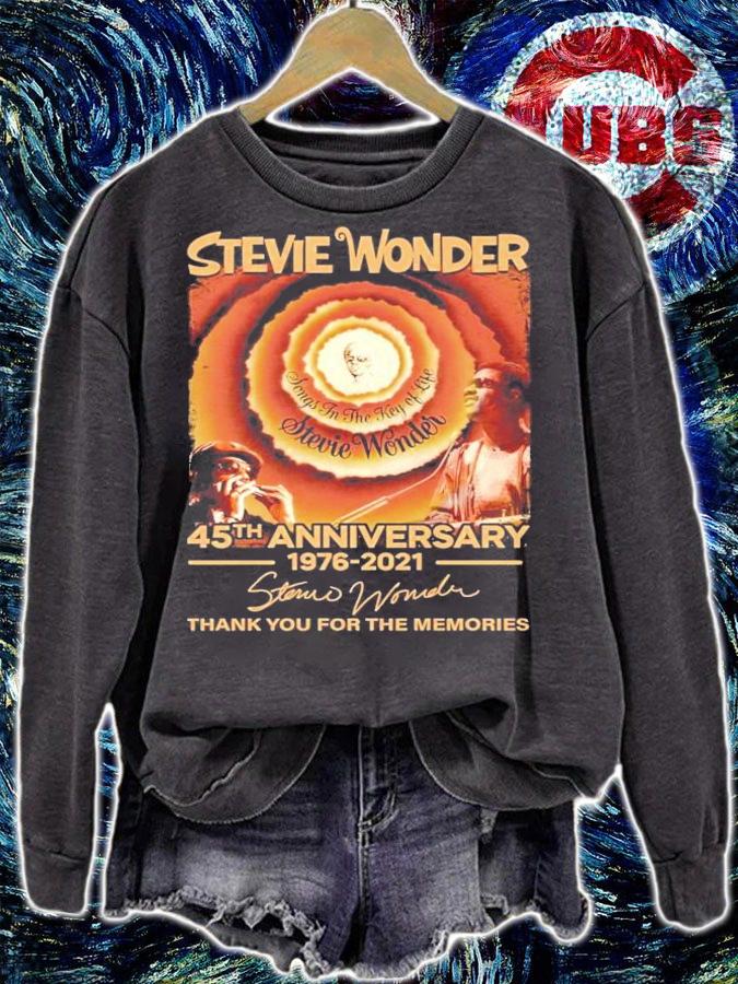 Stevie Wonder 45th anniversary 2976-2021 signature shirt sweatshirt