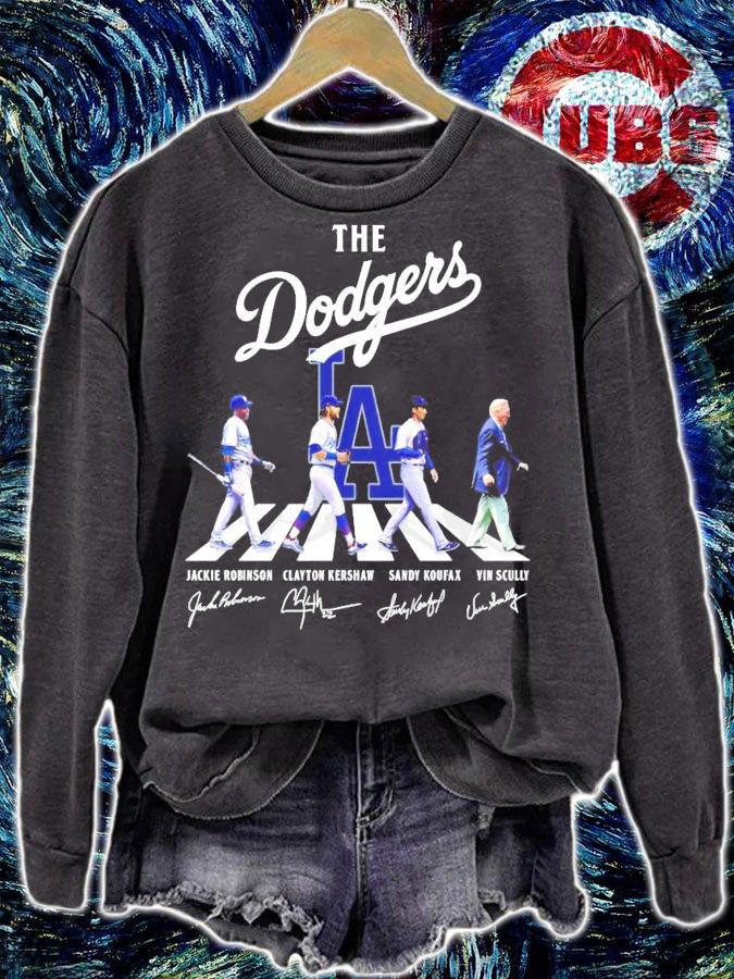 The Dodgers Jackie Robinson Clayton Kershaw Sandy Koufax Vin Scully signature Abbey Road shirt sweatshirt