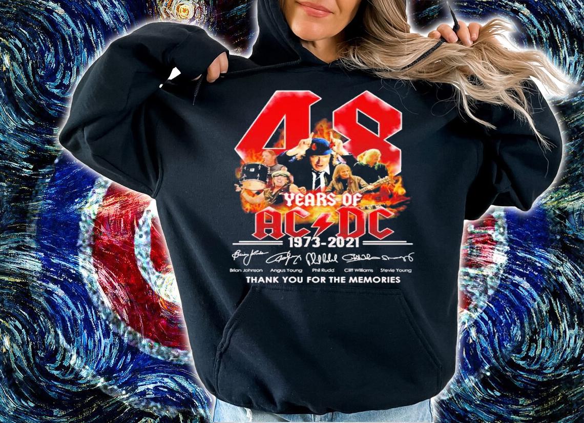 48 years of ACDC 1973 2021 thank you for the memories shirt hoodie