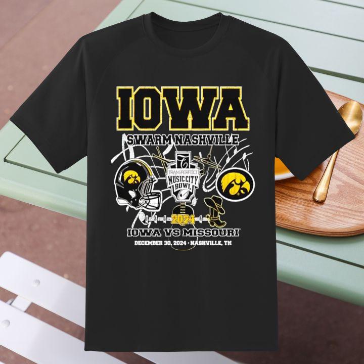 Iowa Swarm Nashville 2024 Music City Bowl Shirt – Iowa vs Missouri