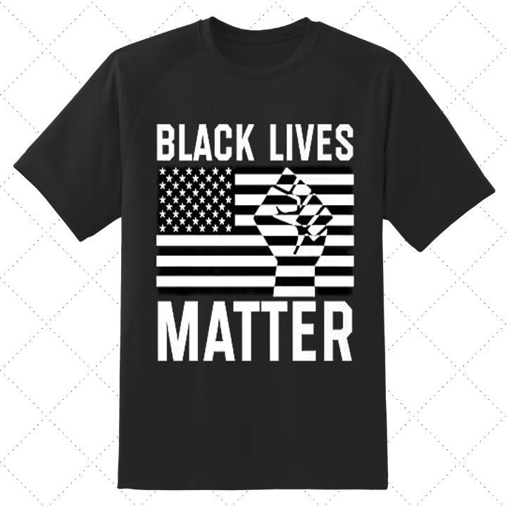 Premium Black Lives Matter Resist Fist American Flag T-Shirt