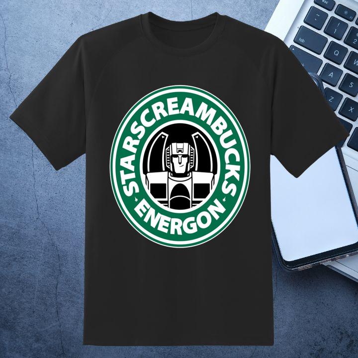 Official Transformers Starscreambucks Energon Starbucks Logo T-Shirt