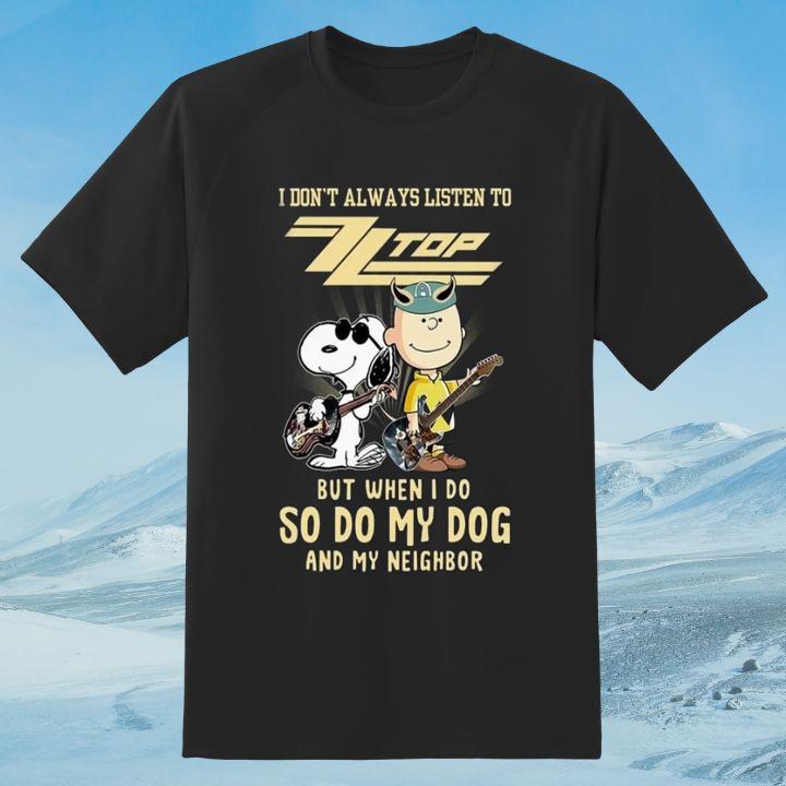 Premium Snoopy And Charlie Brown I Dont Always Listen To Zz Top Rock Band T-Shirt