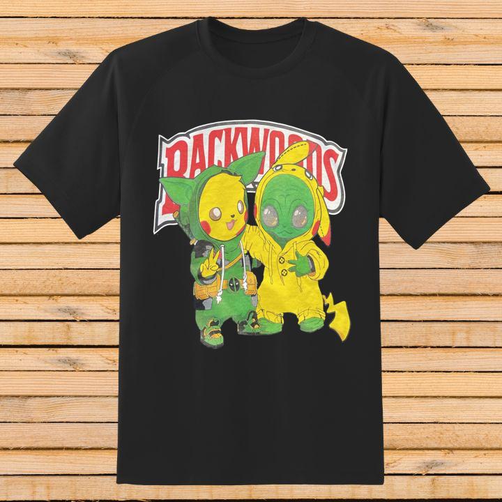 Personalized Backwoods Pikachu Charmander Pokemon Marvel Deadpool And Wolverine T-Shirt