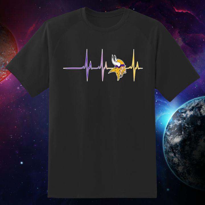 Personalized Minnesota Vikings Football Heartbeat T-Shirt