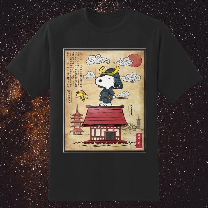 Peanuts Snoopy Woodstock Beagle Samurai In Japan T-Shirt