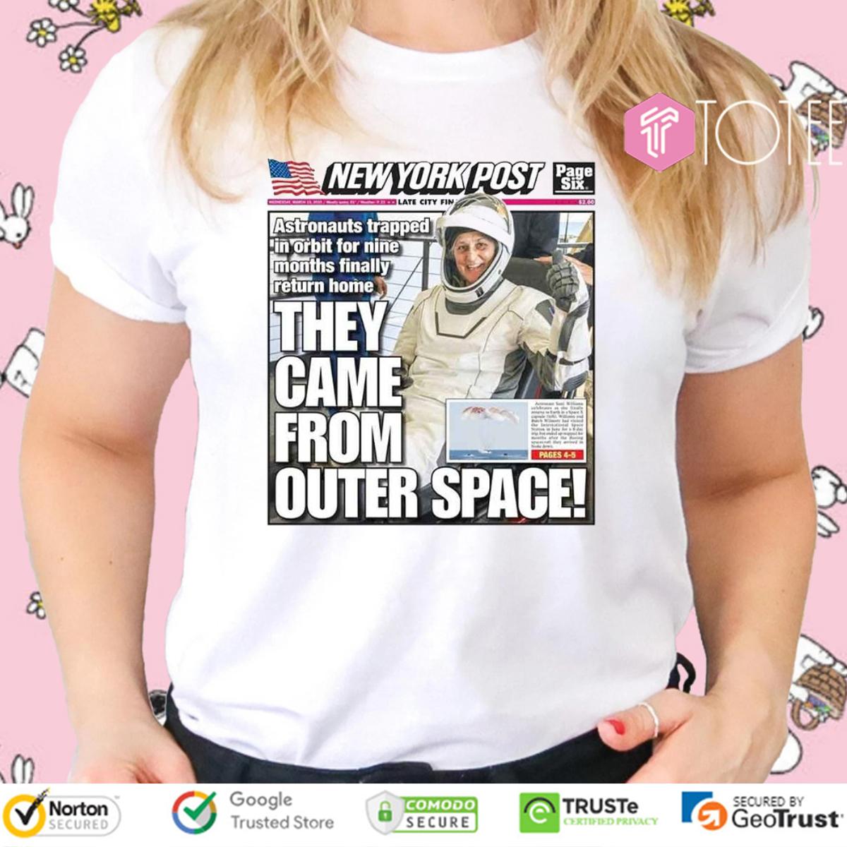 New York Post Astronauts They Come From Outer Space T-Shirt