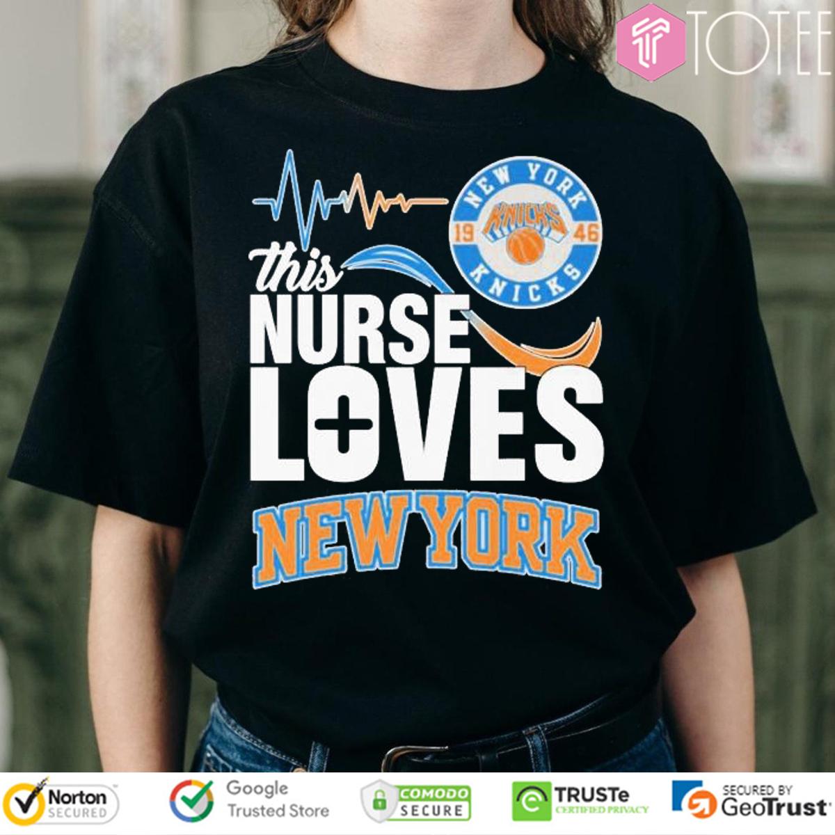 This Nurse Loves New York Knicks 1946 Heartbeat T-Shirt