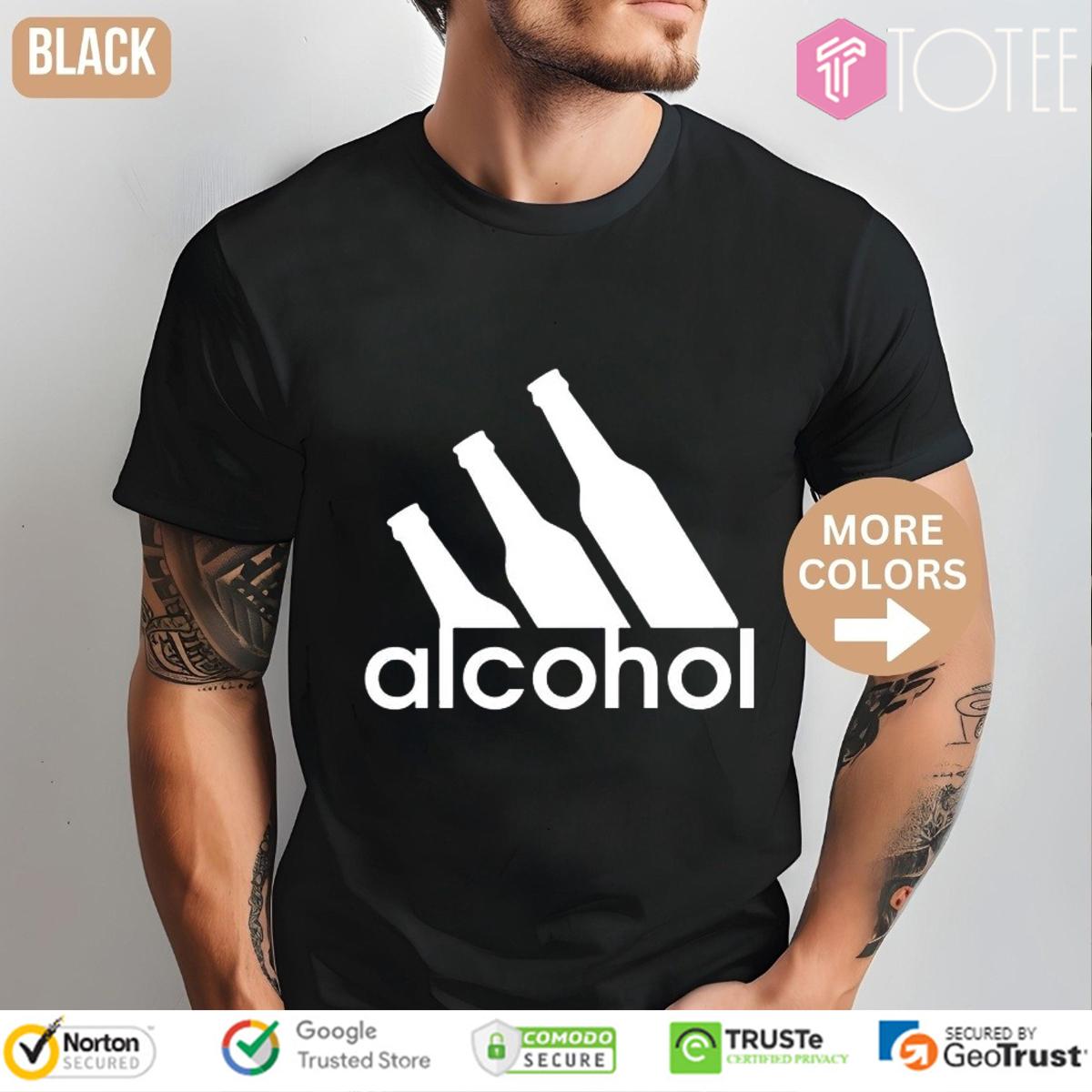 Alcohol Parody Adidas Logo T-Shirt