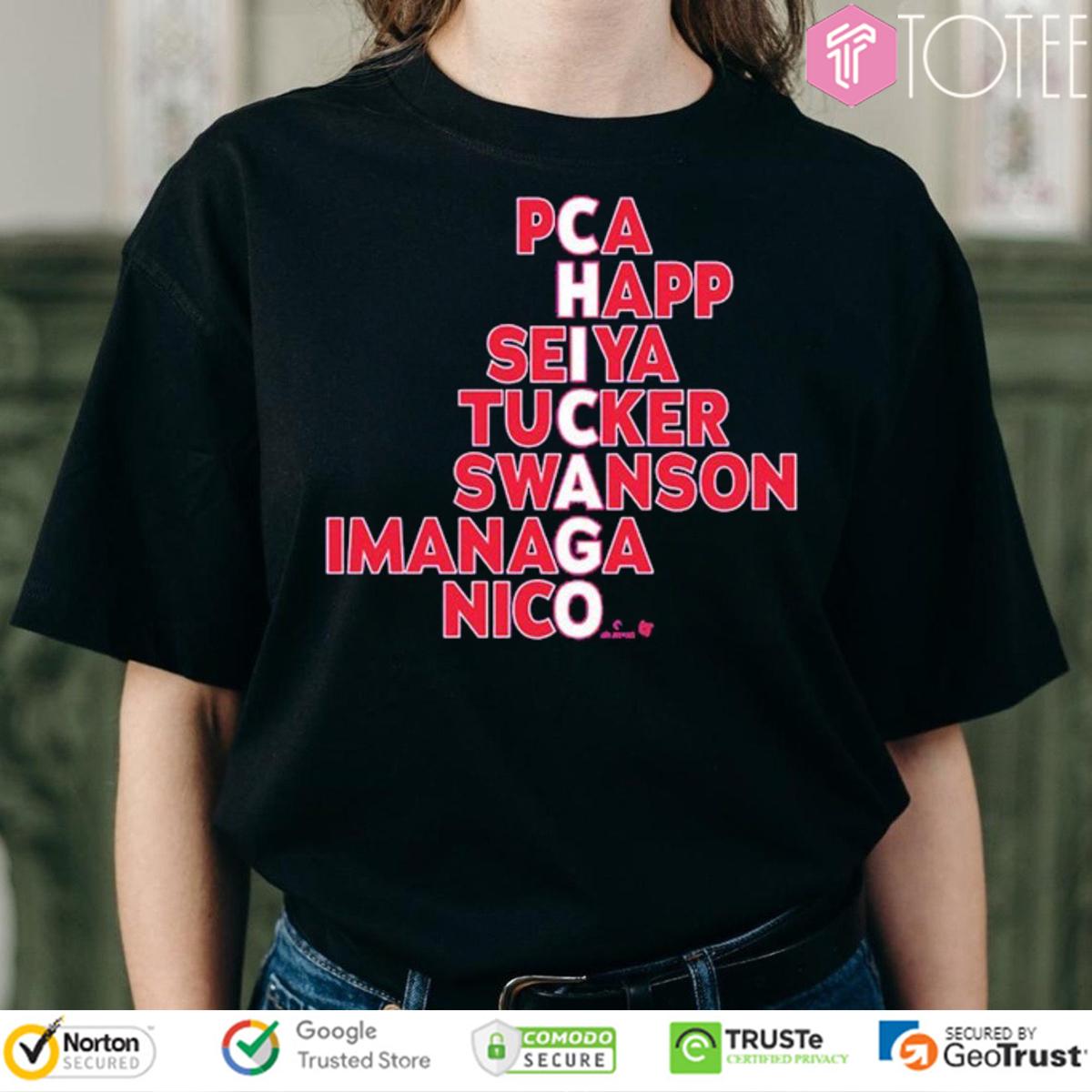 Chicago Cubs Team Names PCA Happ Seiya Tucker Swanson Imanaga Nico T-Shirt
