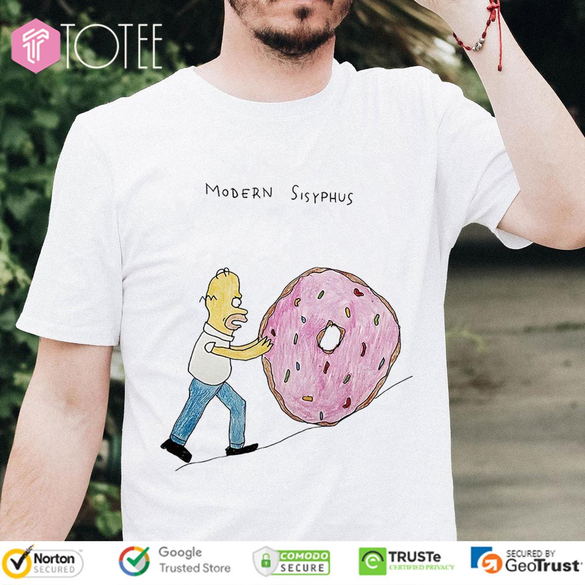 Homer Simpson Modern Sisyphus Donut T-Shirt