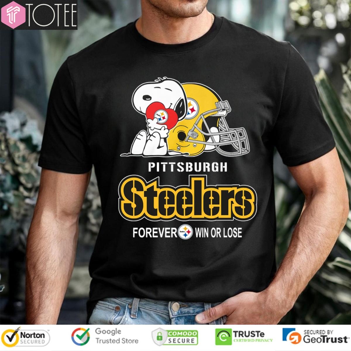 Official Snoopy x Pittsburgh Steelers forever win lose shirt Today