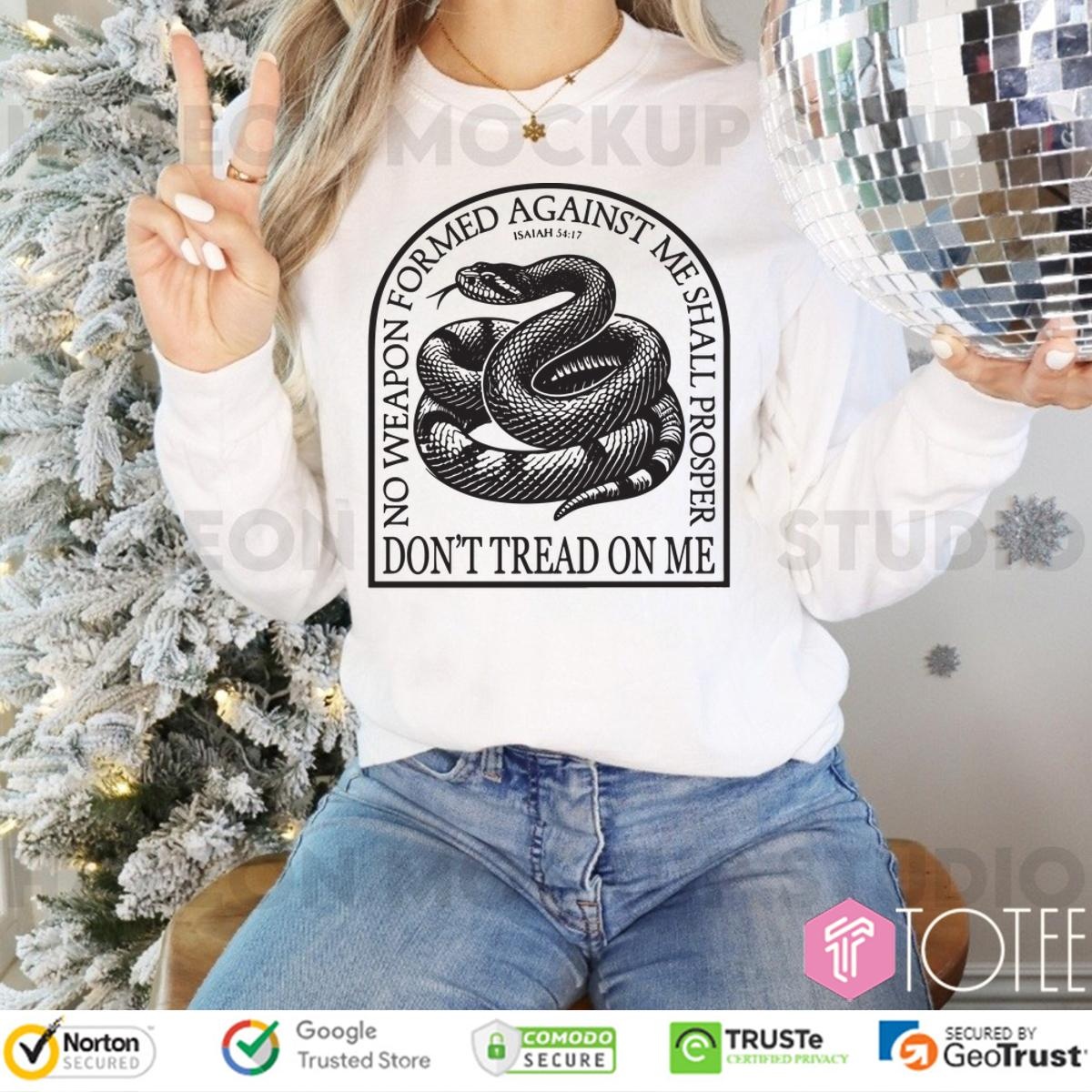 Dont Tread On Me Coiled Snake Gadsden Flag Patriot Long Sleeve