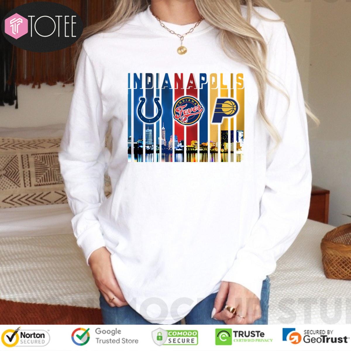 Indianapolis Sport Teams City Skyline Colts Fever Pacers Long Sleeve