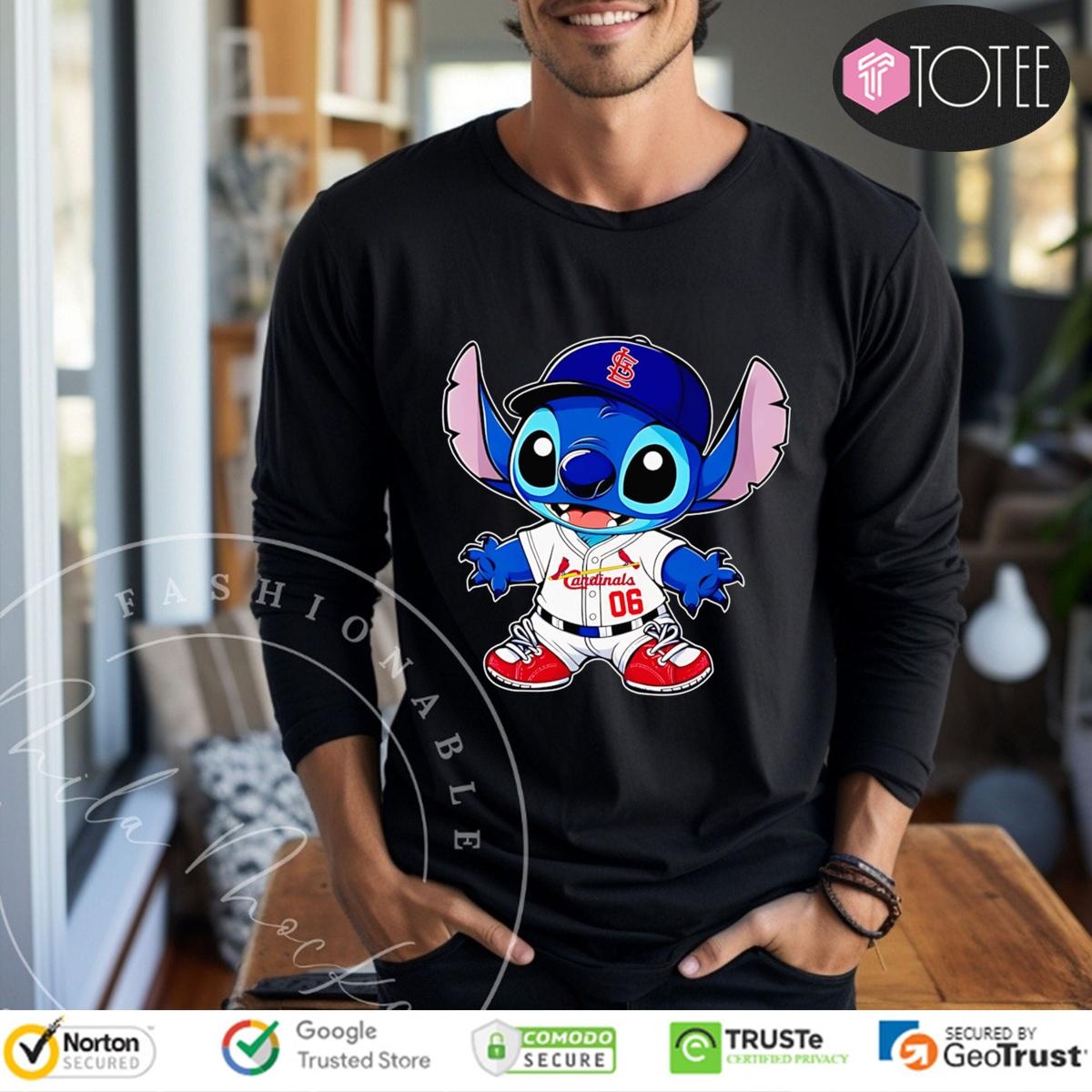 Stitch Parody St. Louis Cardinals Baseball Long Sleeve