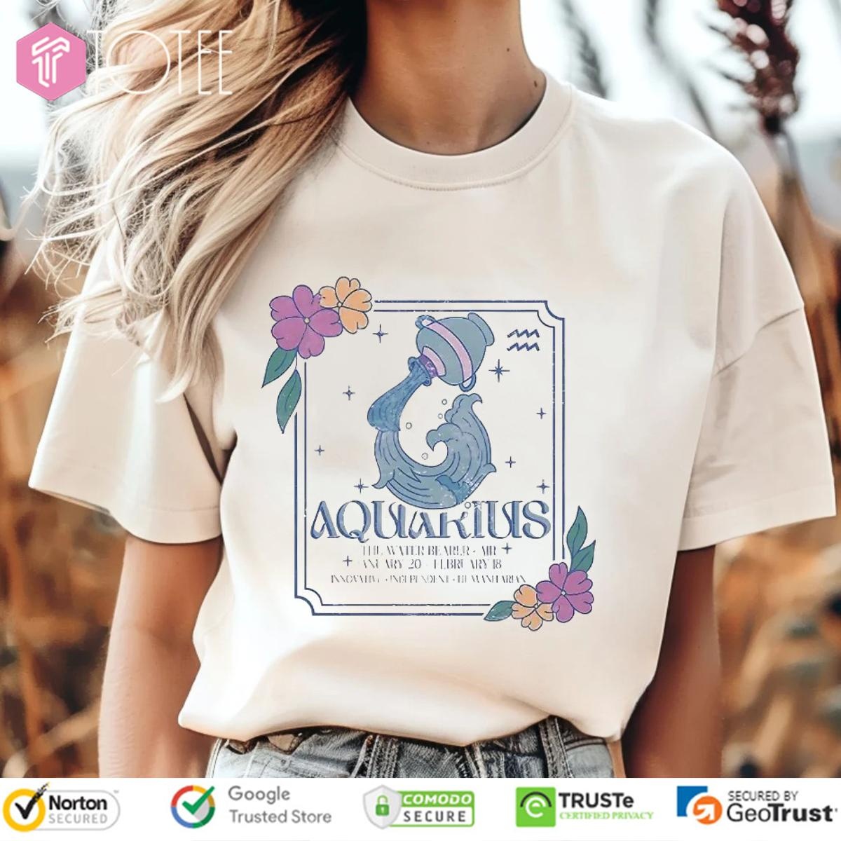 Aquarius Zodiac Sign Water Bearer Astrology T-shirt
